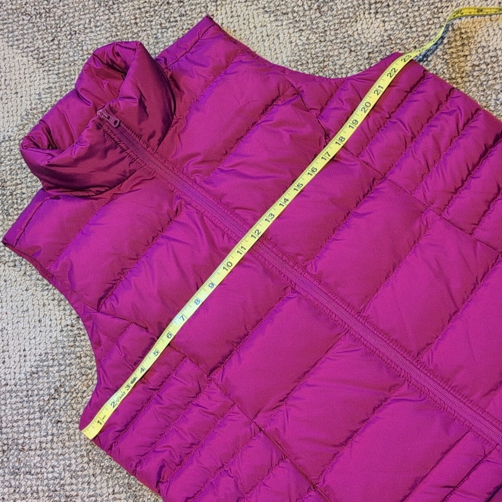 Lands End Down Vest Women's Pink Purple Fushia Full Zip Winter Vest 18 - Picture 4 of 8